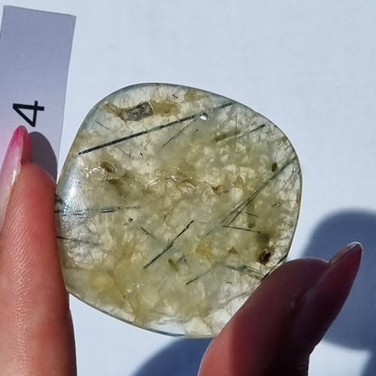 Prehnite Drilled Cabochon