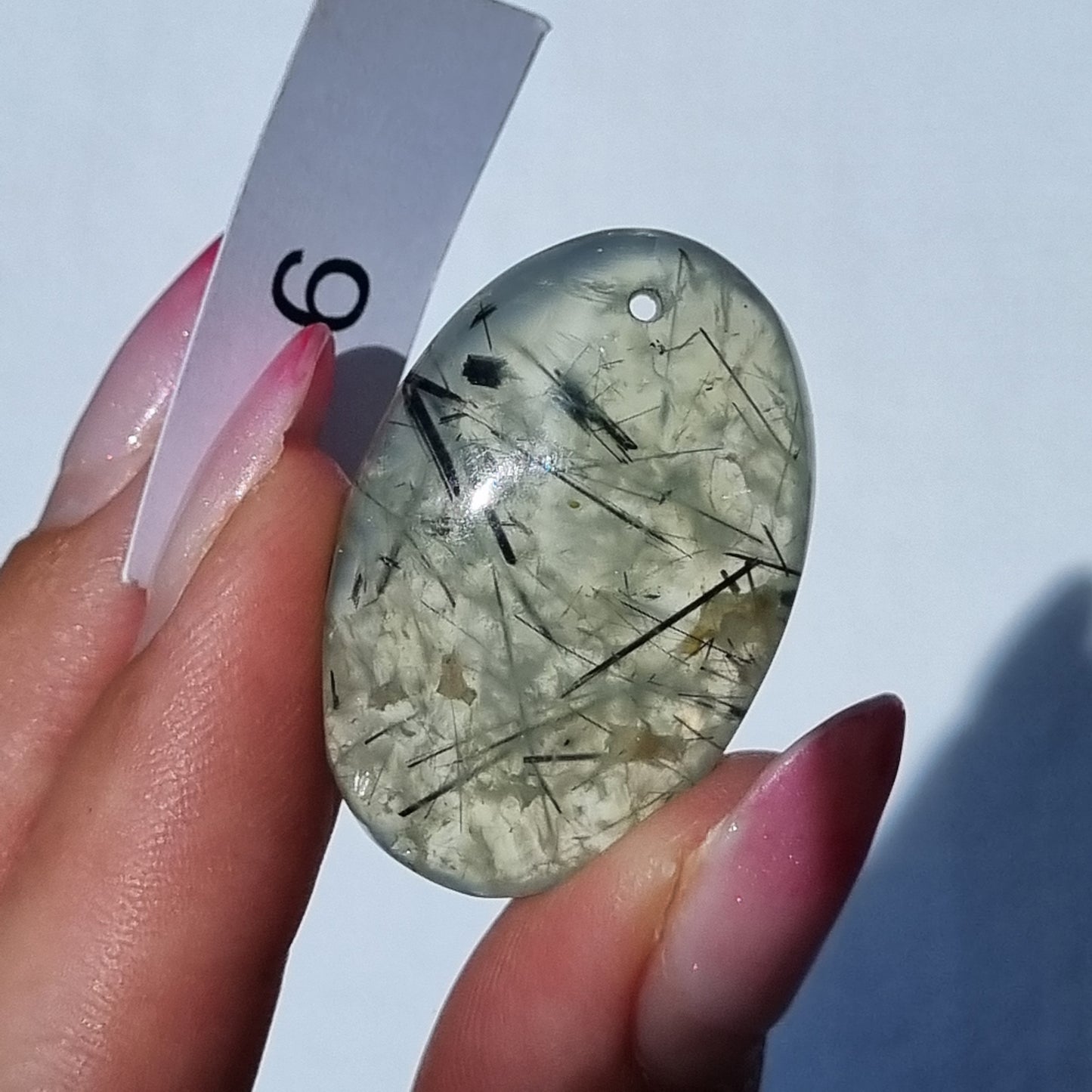 Prehnite Drilled Cabochon