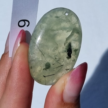 Prehnite Drilled Cabochon