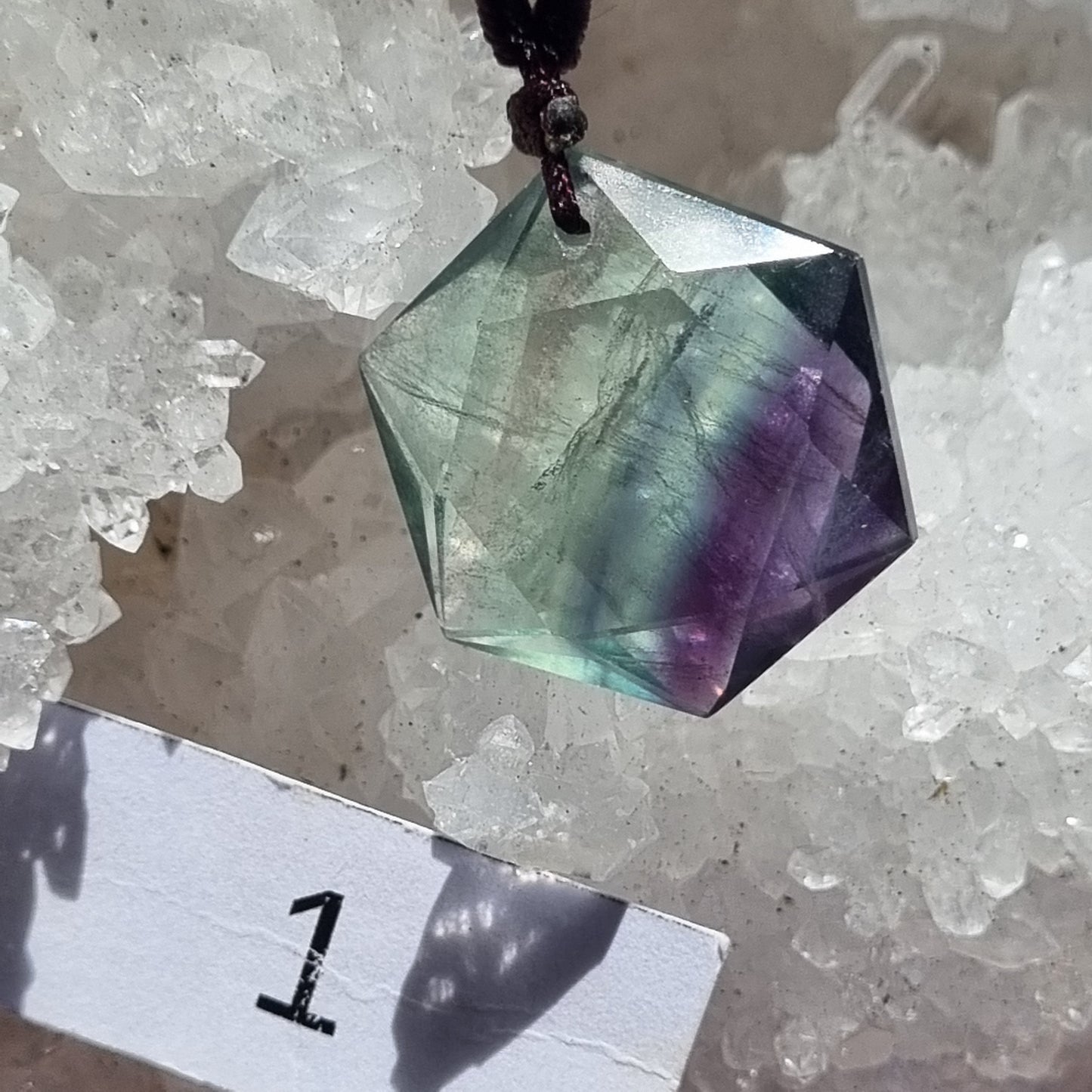 Fluorite Hexagram Pendant - A Grade