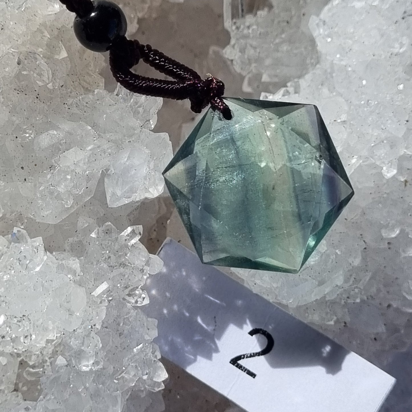 Fluorite Hexagram Pendant - A Grade