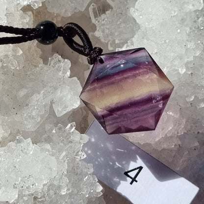 Fluorite Hexagram Pendant - A Grade