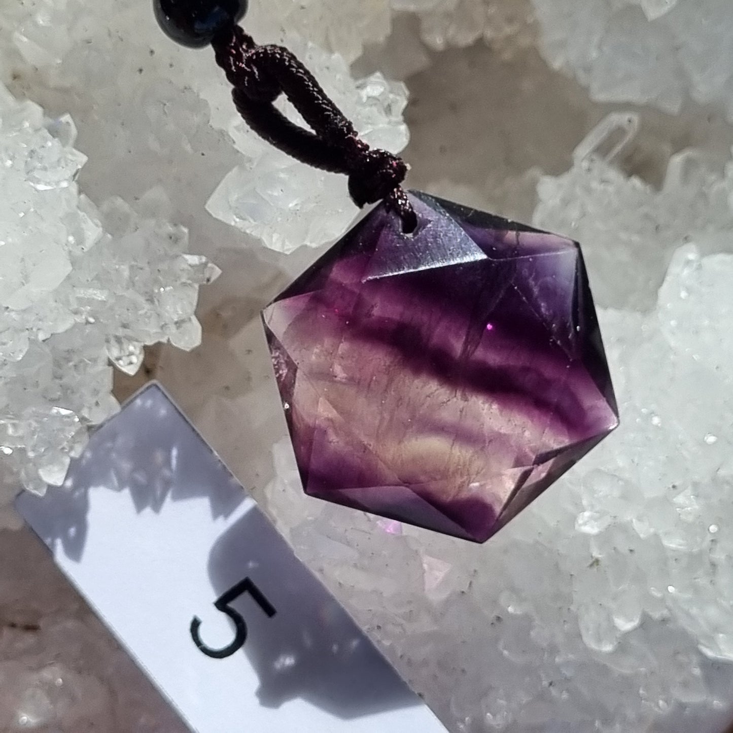 Fluorite Hexagram Pendant - A Grade