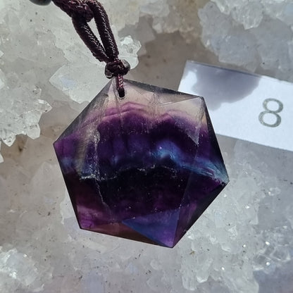 Fluorite Hexagram Pendant - A Grade