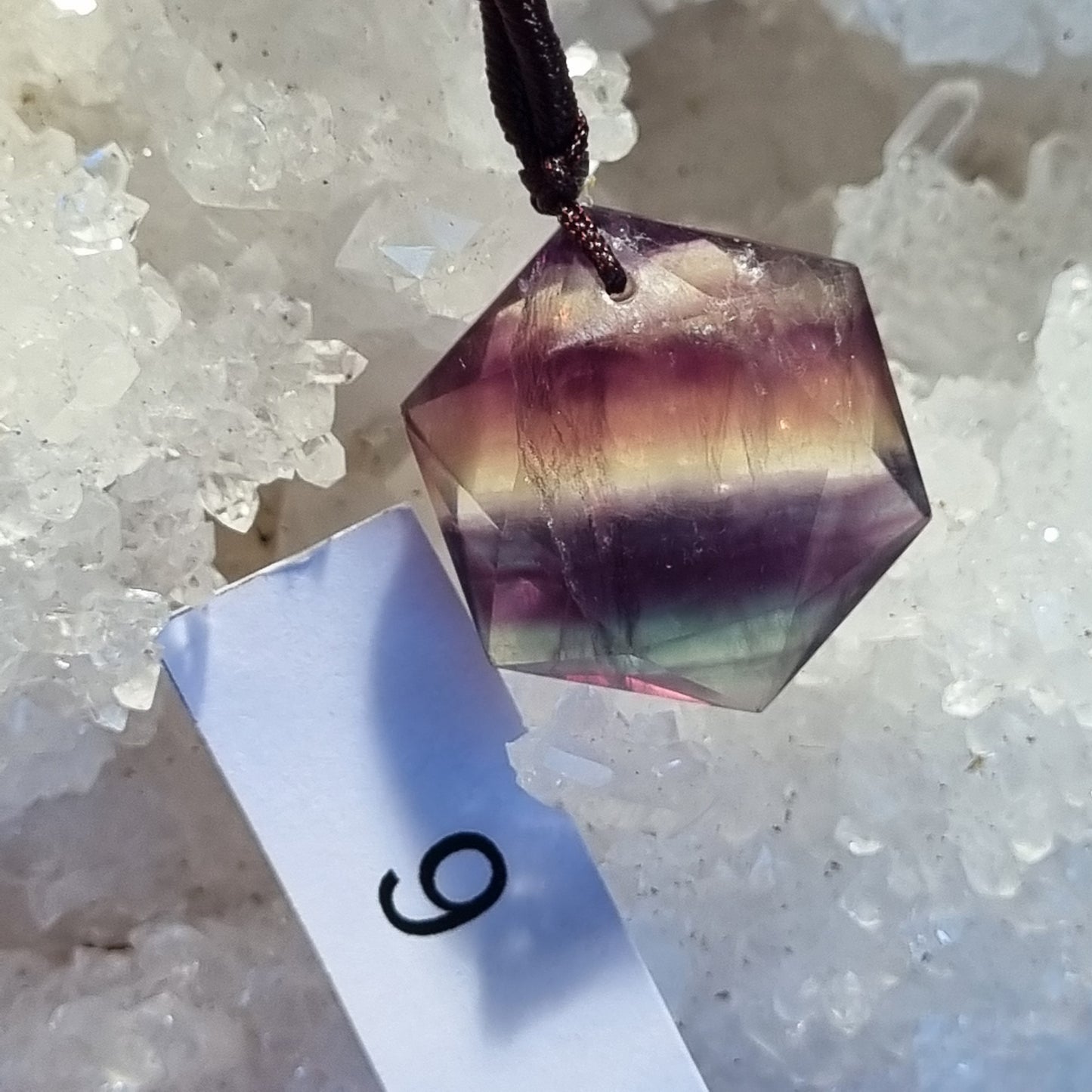 Fluorite Hexagram Pendant - A Grade