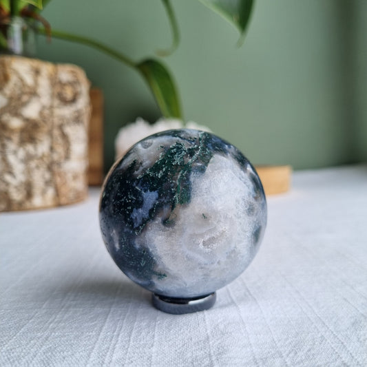 Moss Agate Sphere - Madagascar - 269g