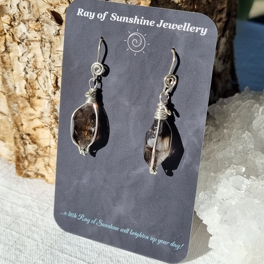 Mooralla Smoky Quartz Silver Drop Earrings – Ray of Sunshine