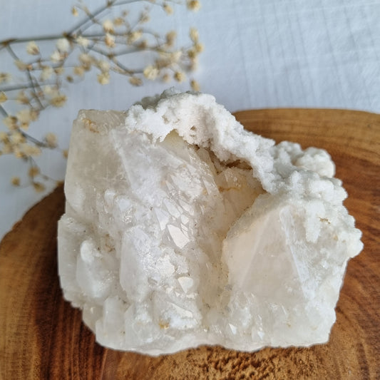 Snowy Quartz on Cathedral Quartz Cluster - 437g