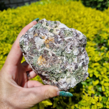 Lepidolite with Epidote, Quartz and Green Tourmaline Rough - 1.05kg