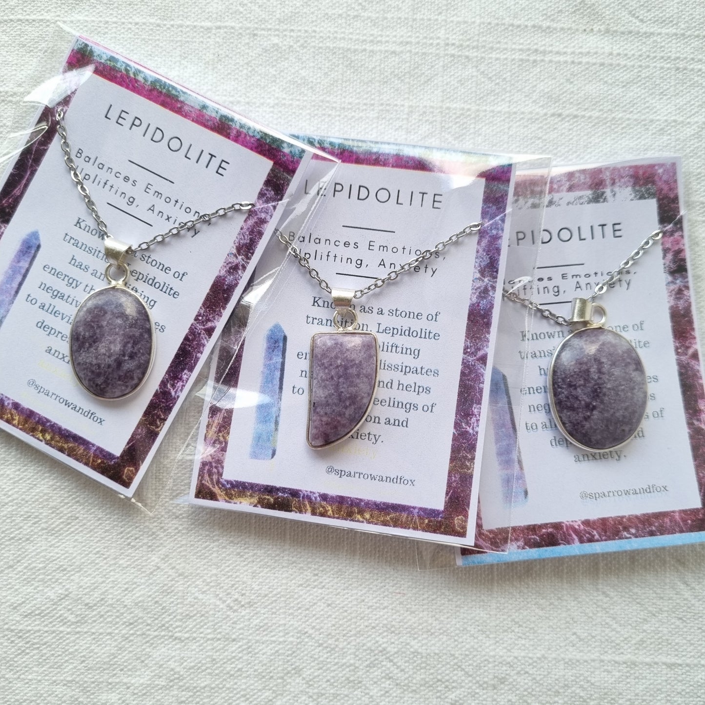 Lepidolite Cabochon Silver Pendant