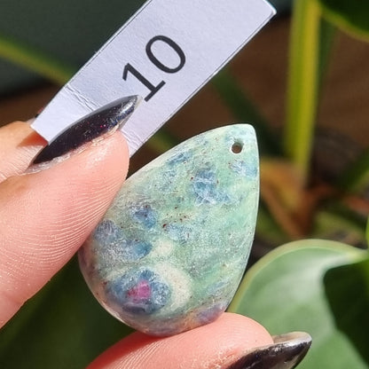 Ruby Fuchsite Drilled Cabochon