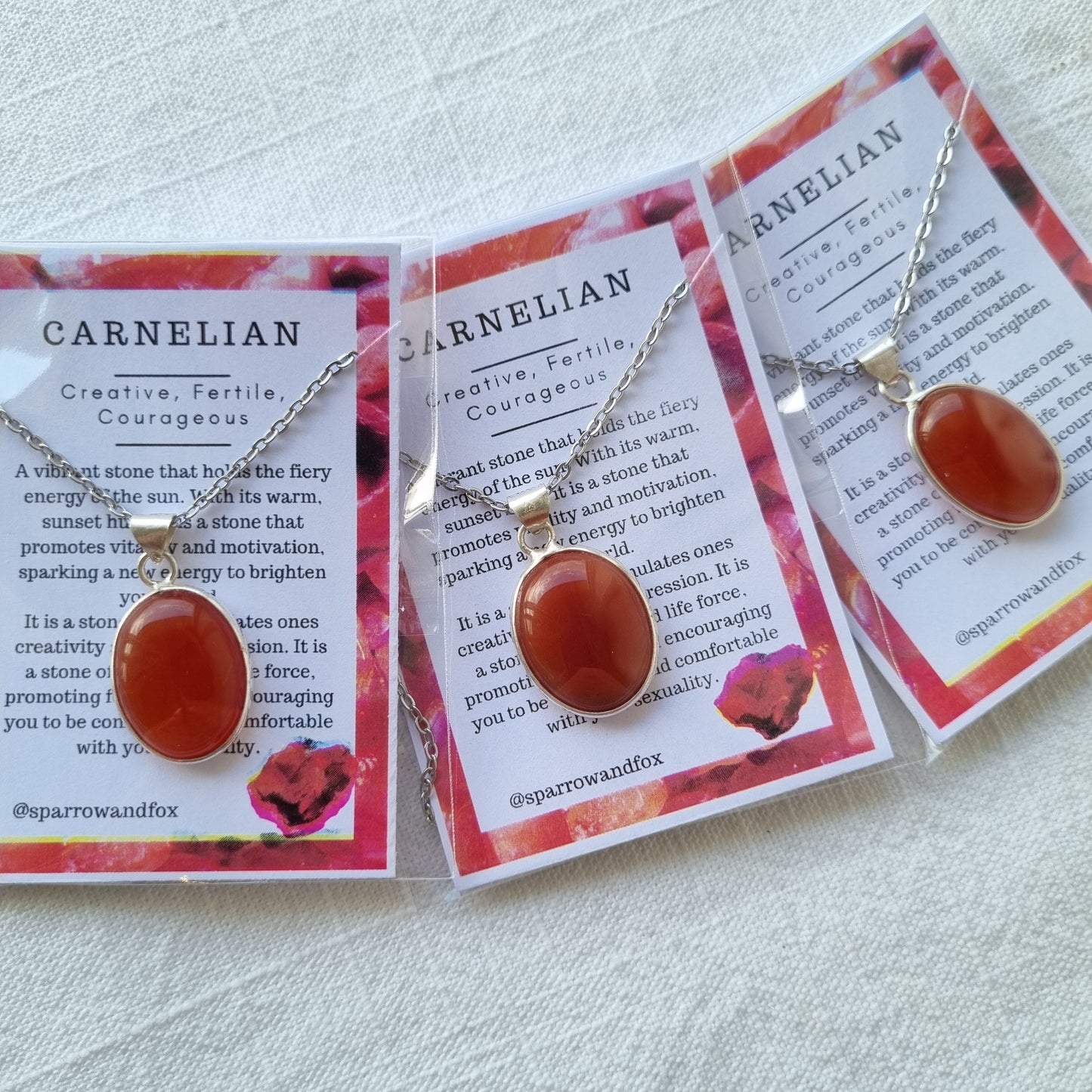 Carnelian Cabochon Sterling Silver Pendant