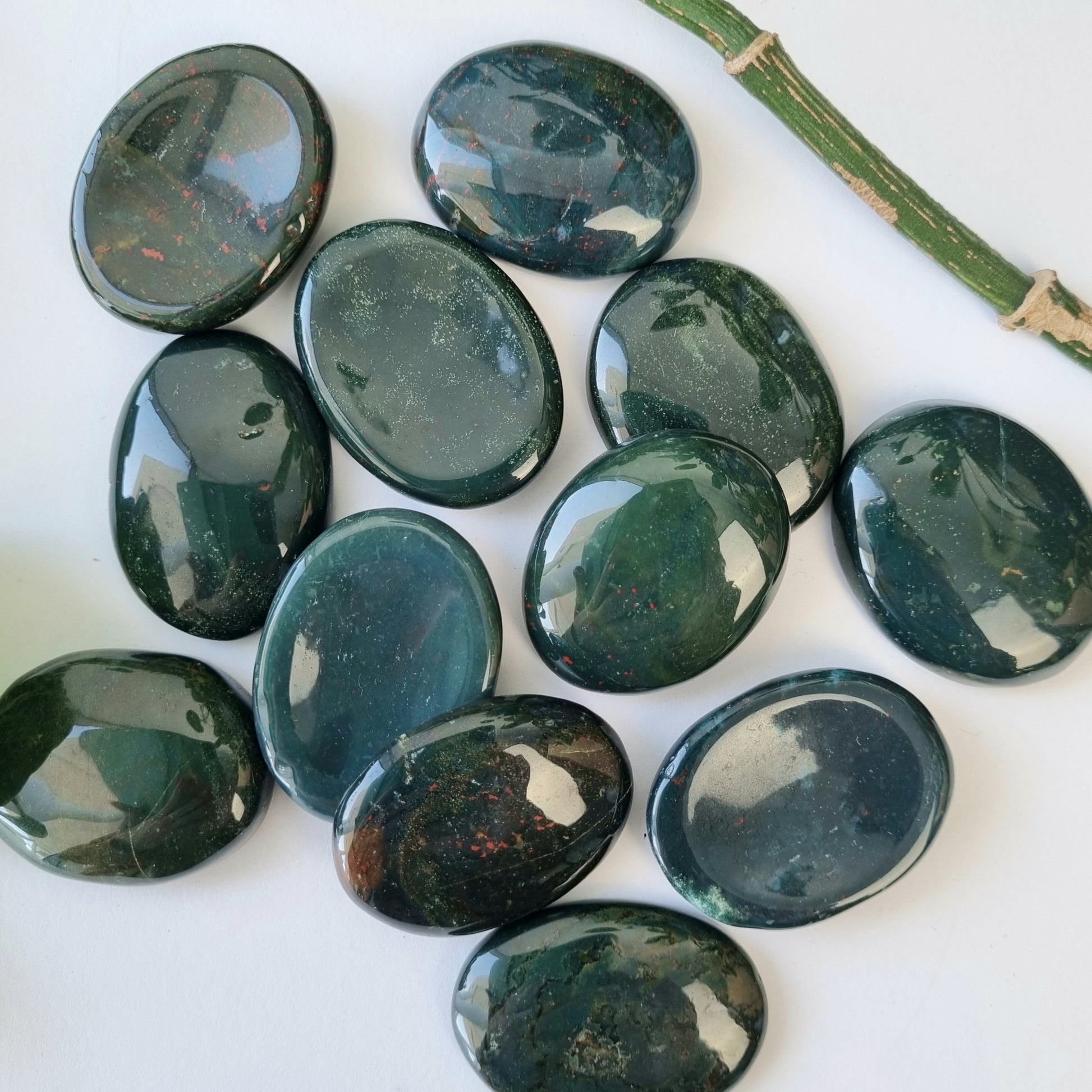 Bloodstone Worry Stone - Sparrow and Fox